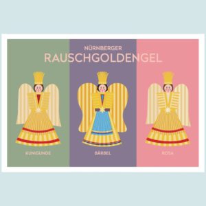 Postkarte - 3 Nürnberger Rauschgoldengel