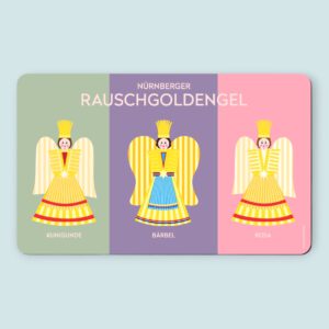 Brettchen - 3 Nürnberger Rauschgoldengel