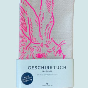 Geschirrtuch salbei "Hase" in pink