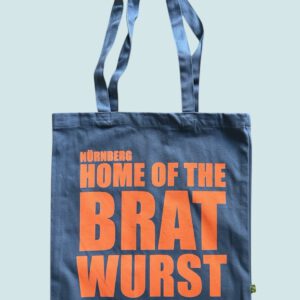 Baumwolltasche "NÜRNBERG, HOME OF THE BRATWURST" dusty blue